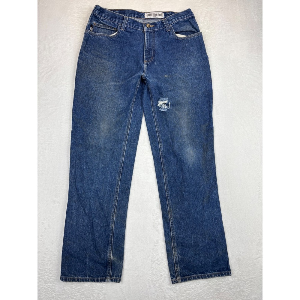 Carhartt FR Men's 34x32 Flame Resistant Workwear Blue Denim Grungy Distressed